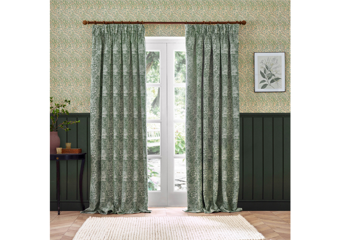Marigold Pencil Pleat, Leaf Green - Ready Made Curtains - Image 7